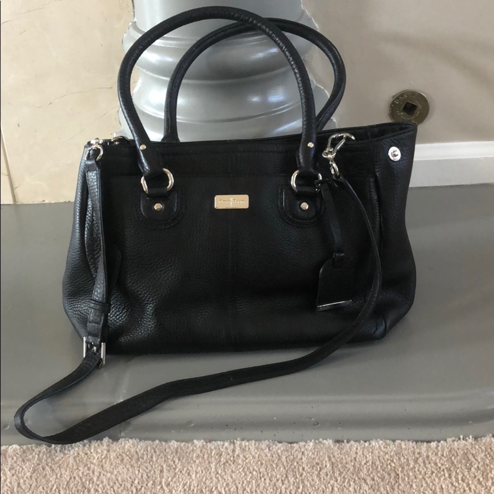 black cole haan purse with removable strap